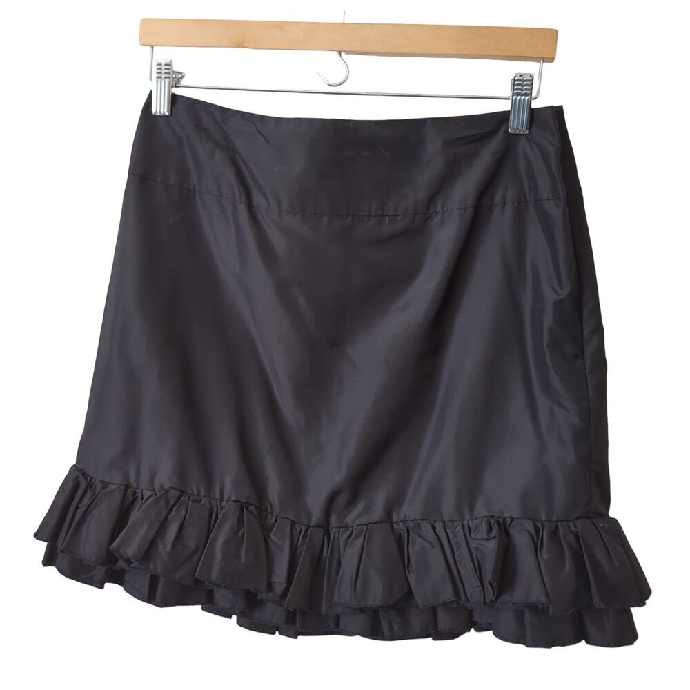 Reiss Women's Black Tiered Ruffle Skirt Size 6 US‎ Short Classy Frill Designer